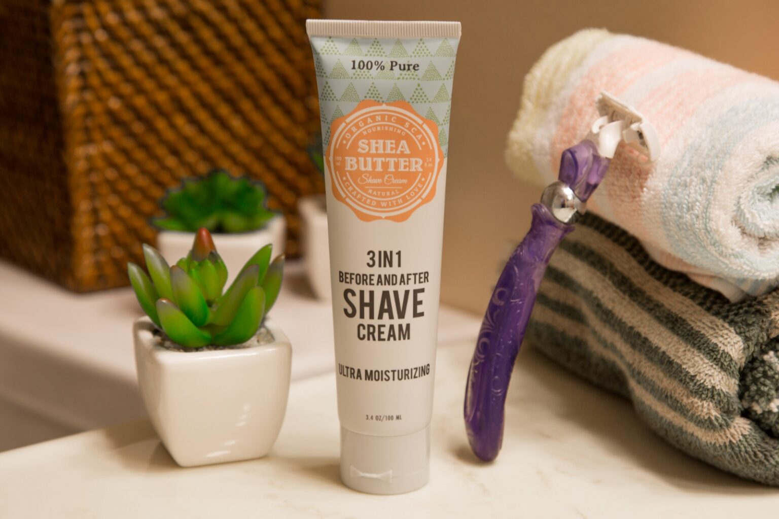 100 Pure and Natural 3in1 Before & After Shave Cream from Organic